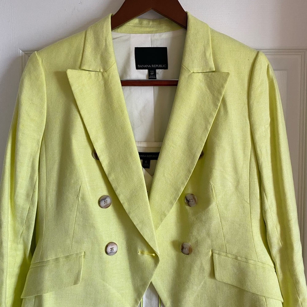 Bright yellow tailored blazer